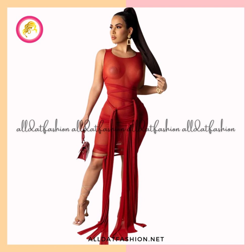 April Mesh Wrap Flattering Curvy Fitted Bandage Mini Dress